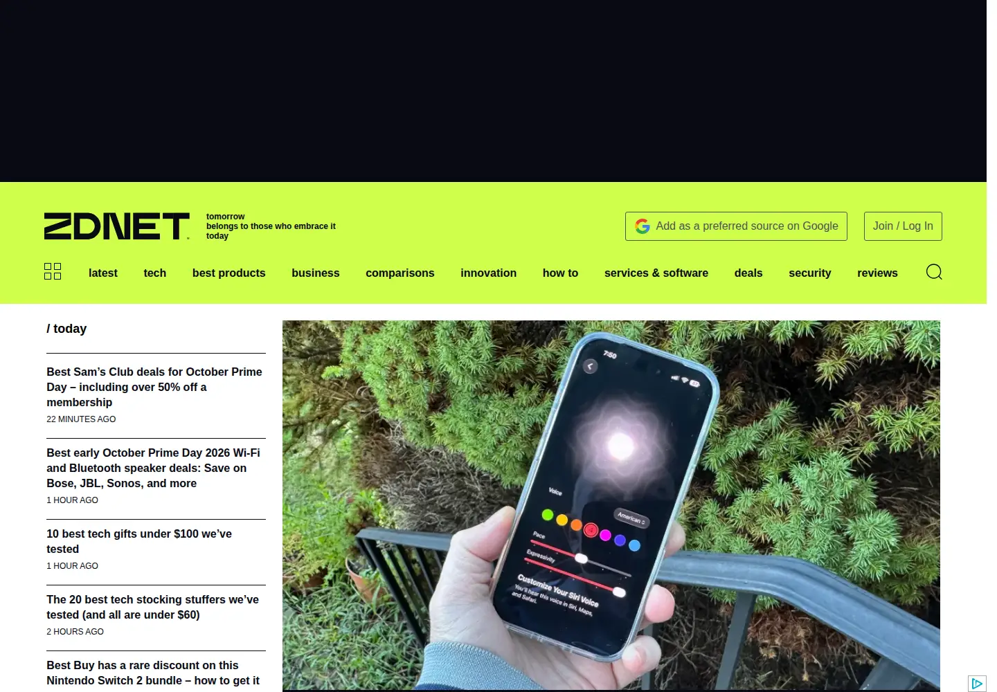 Screenshot of zdnet.com