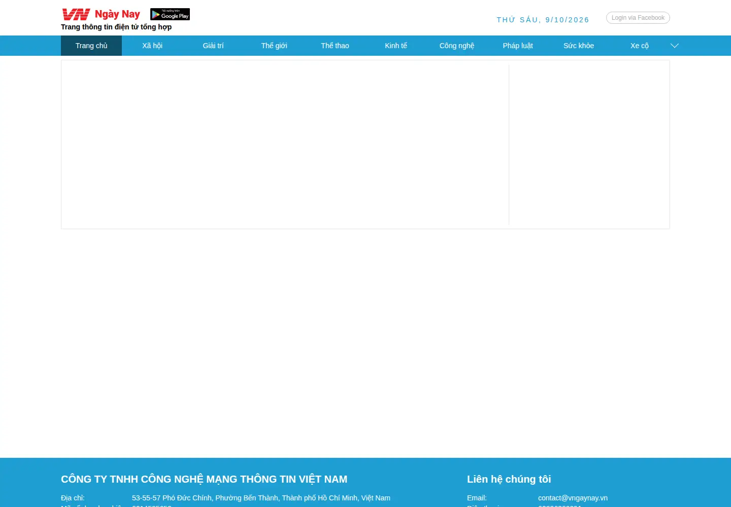 Screenshot of vngaynay.vn