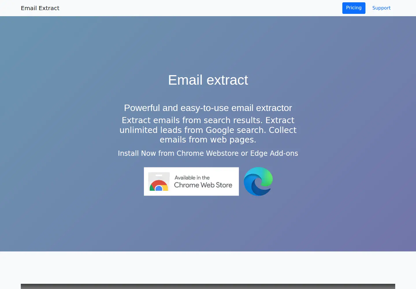 Screenshot of email-extract.xyz