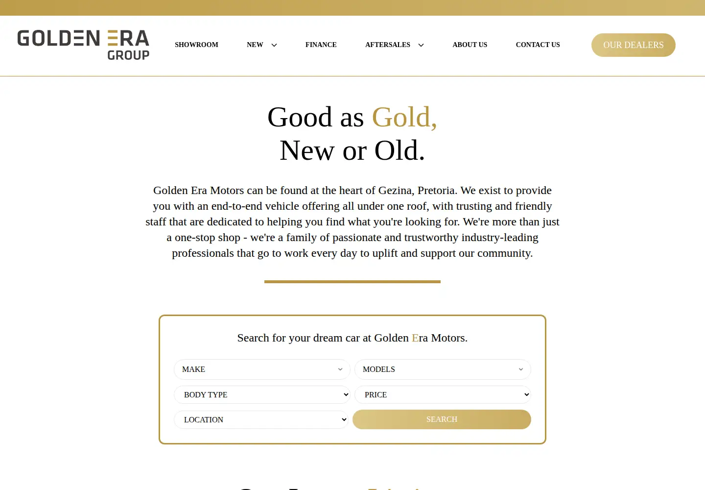 Screenshot of goldenera.co.za