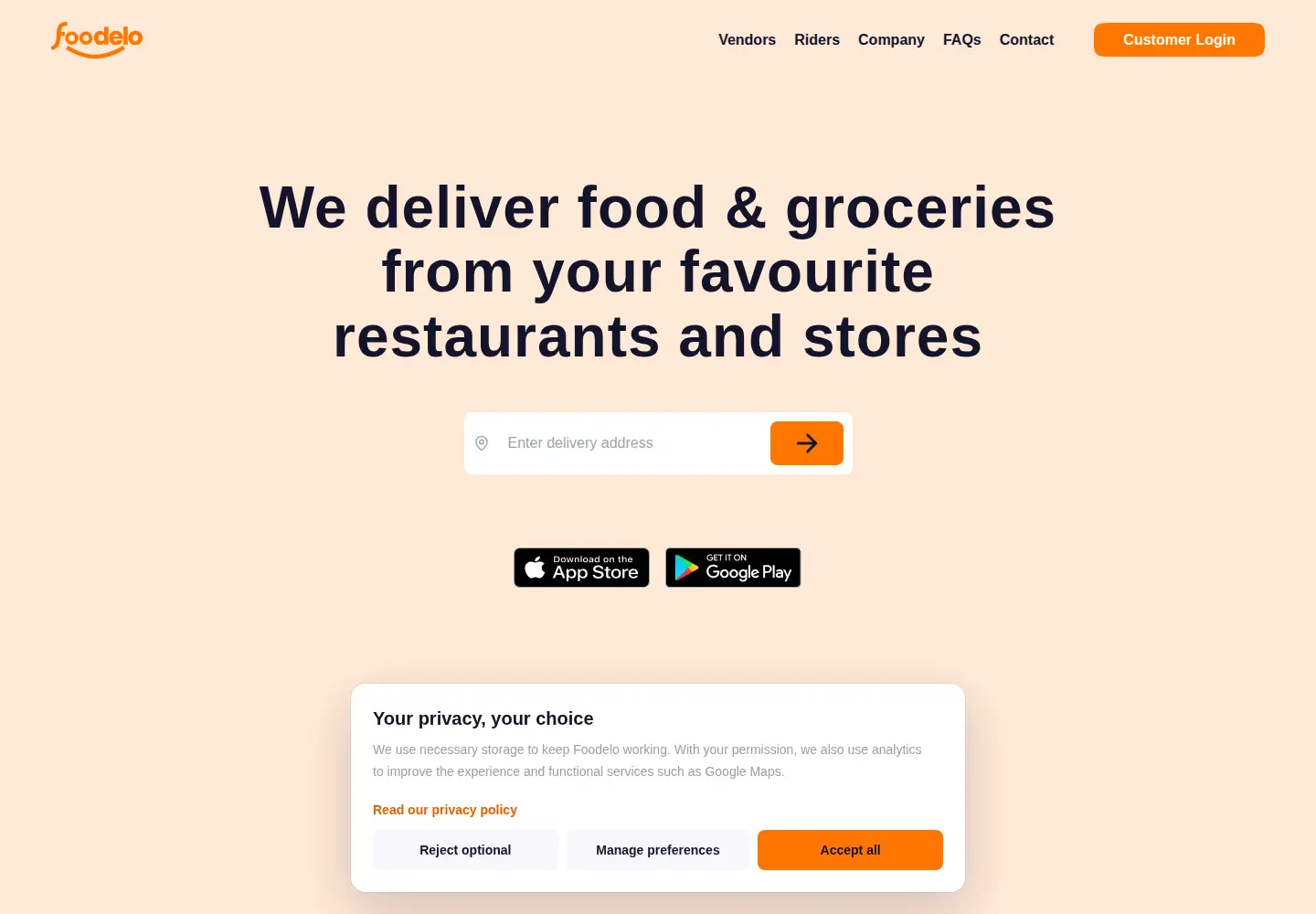 Screenshot of foodelo.africa