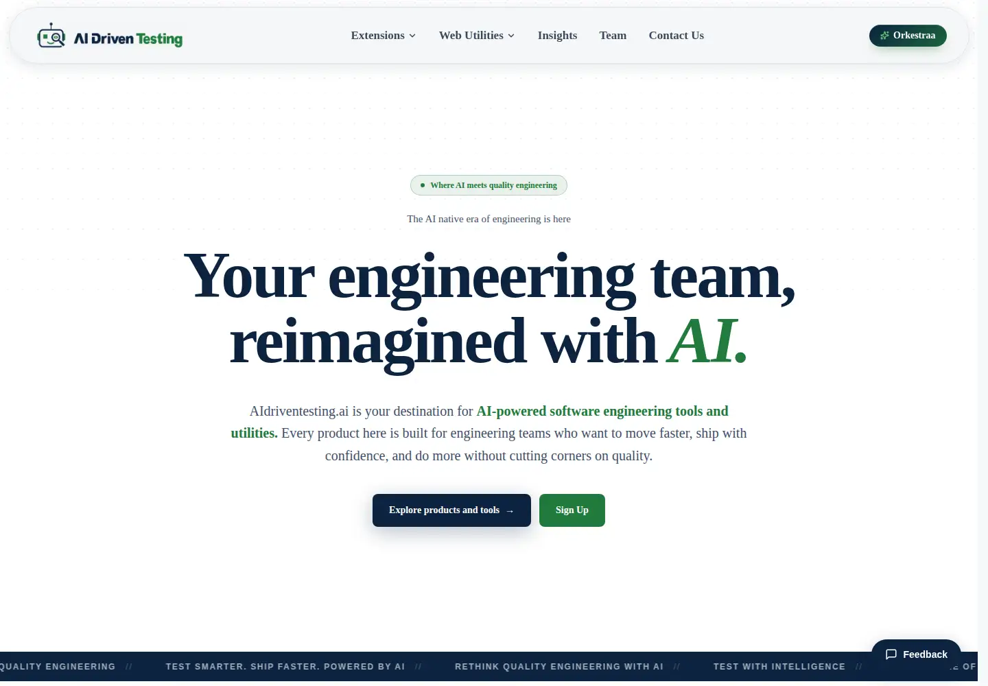 Screenshot of aidriventesting.ai
