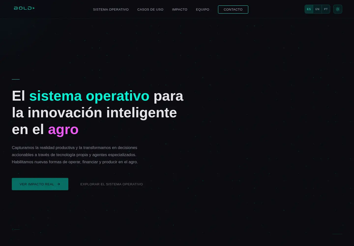 Captured homepage of bold-agro.ai in the current scan