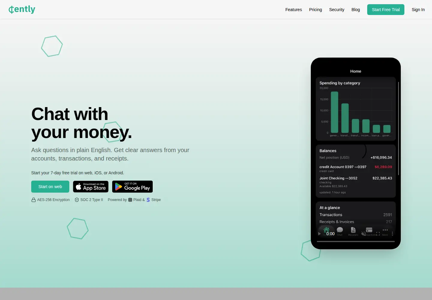 Captured homepage of cently.ai in the current scan