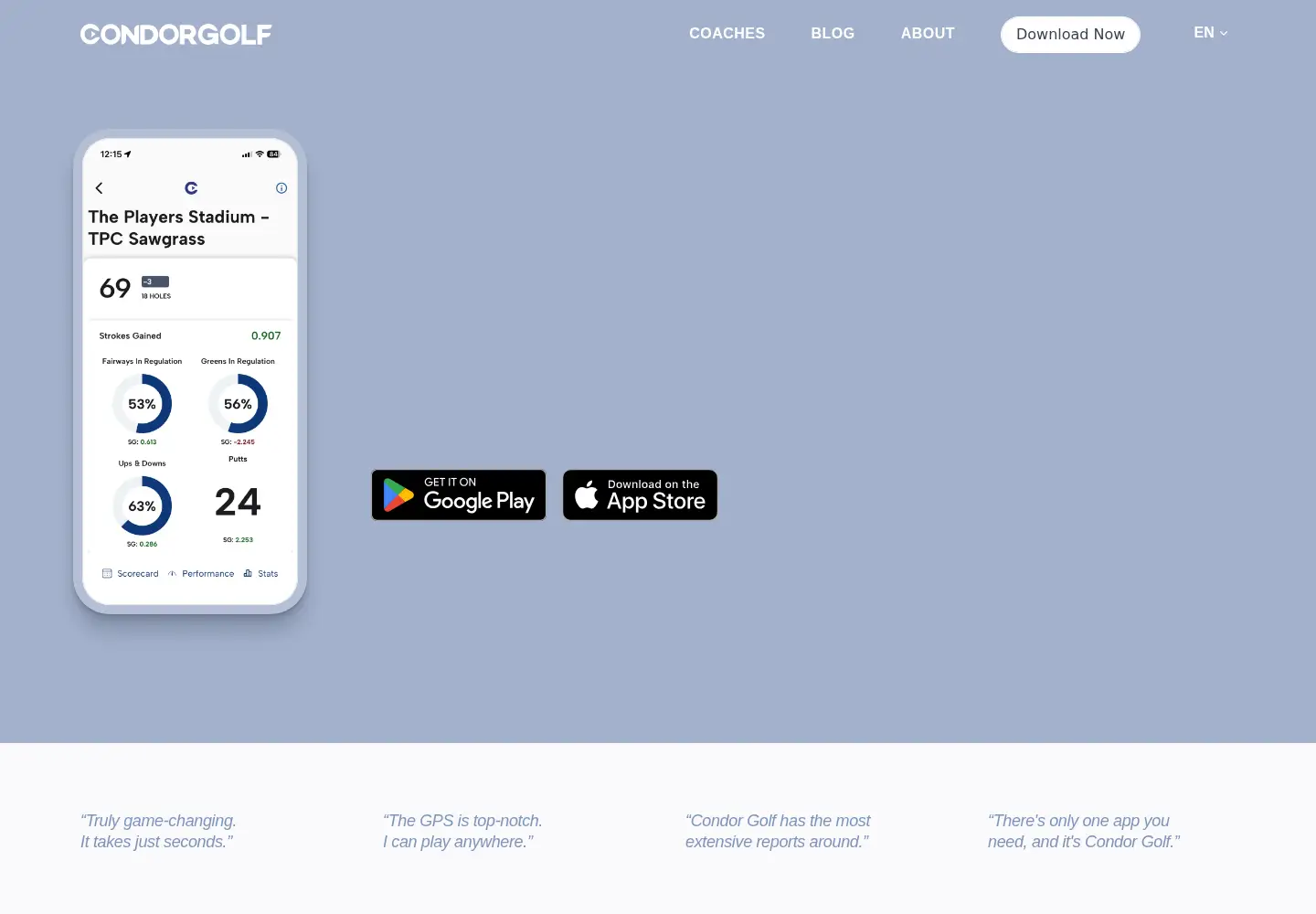 Captured homepage of condorgolf.ai in the current scan