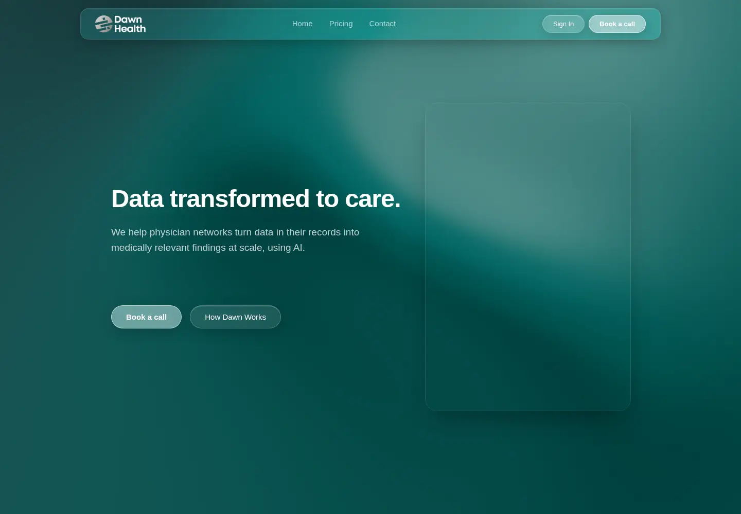 Screenshot of dawnhealth.ai