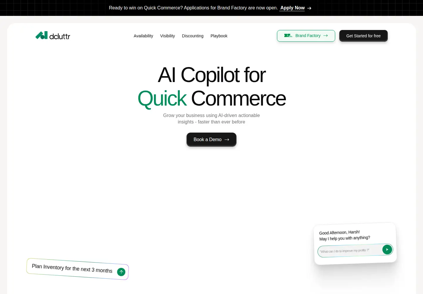 Screenshot of dcluttr.ai