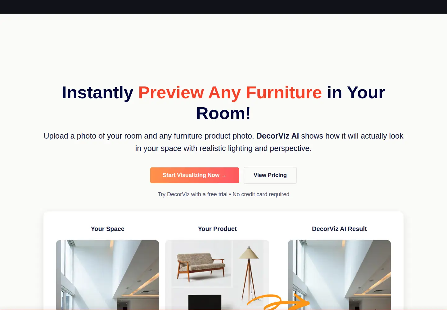Screenshot of decorviz.ai