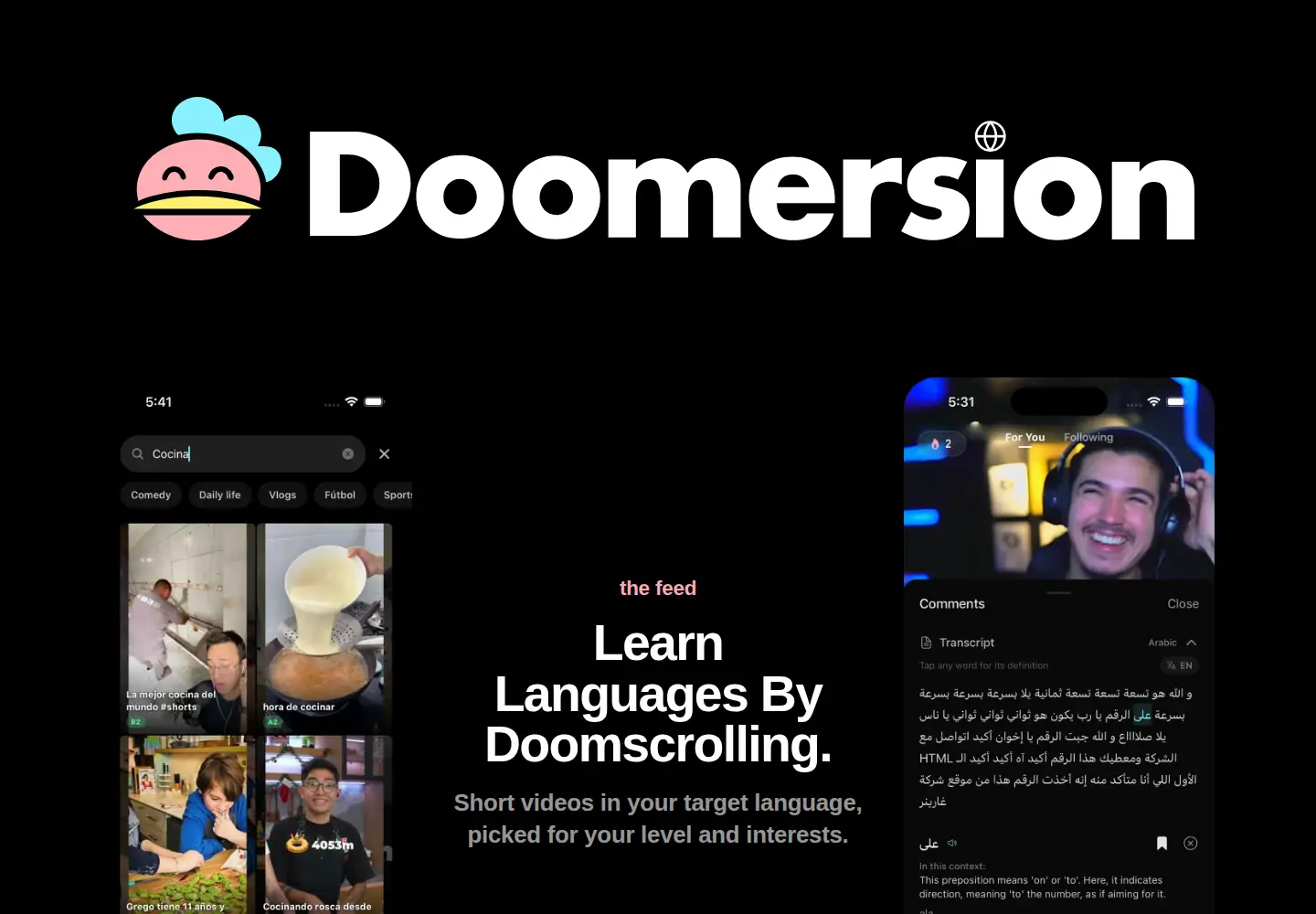 Screenshot of doomlingo.ai