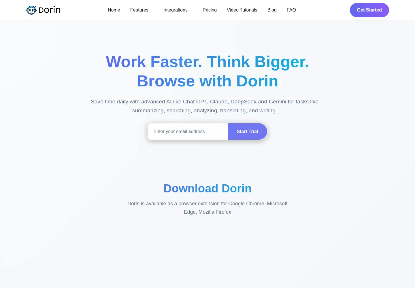Captured homepage of dorin.ai in the current scan