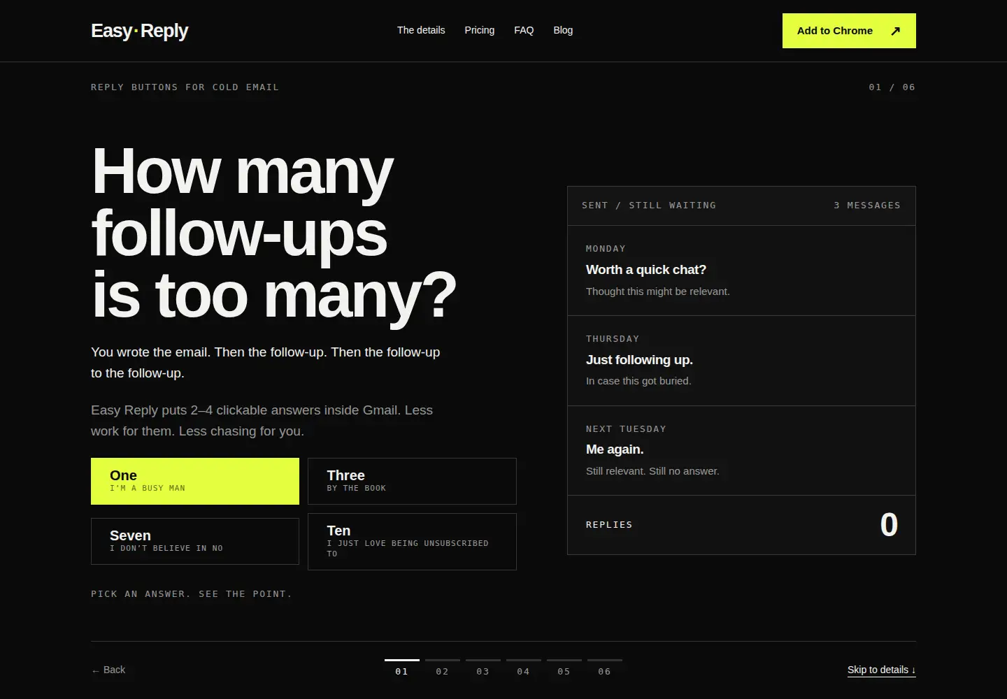 Captured homepage of easyreply.ai in the current scan