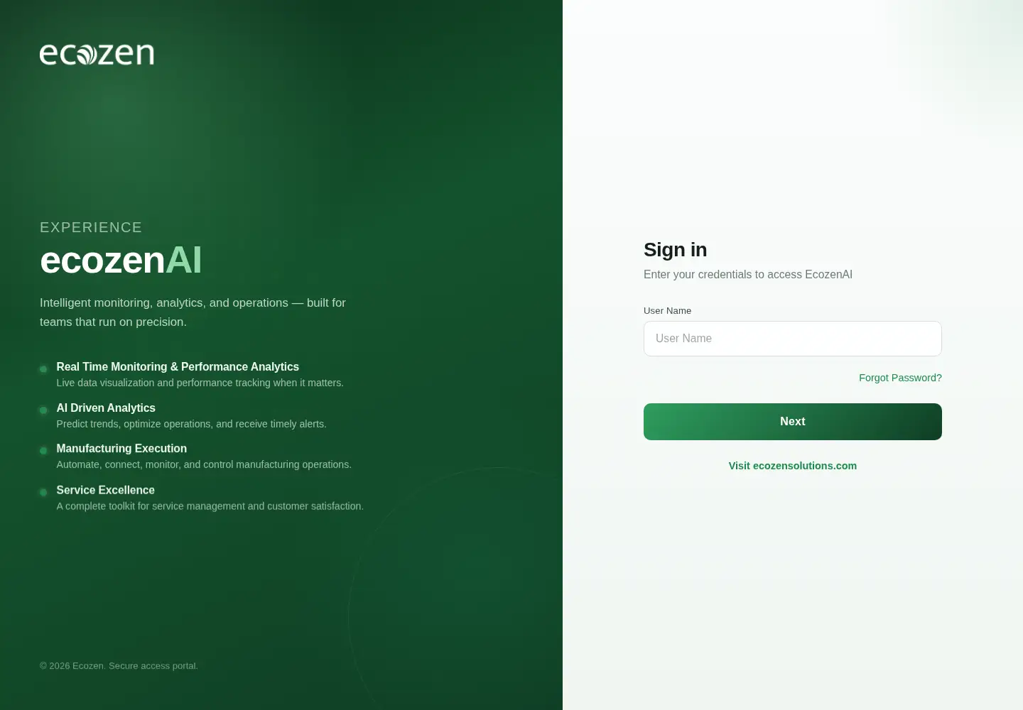 Screenshot of ecozen.ai
