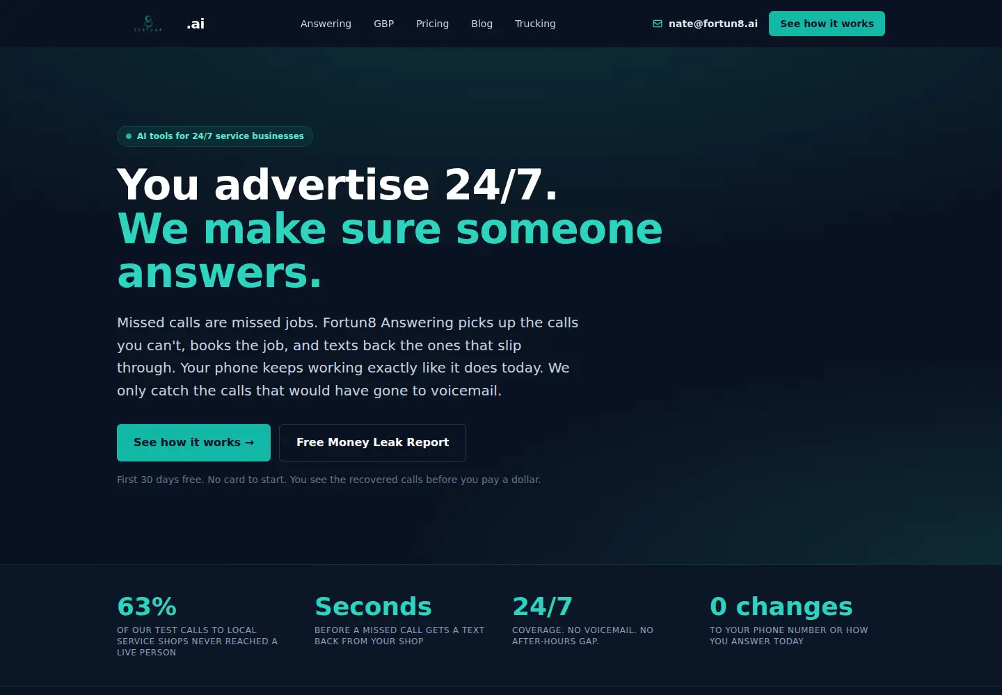 Captured homepage of fortun8.ai in the current scan