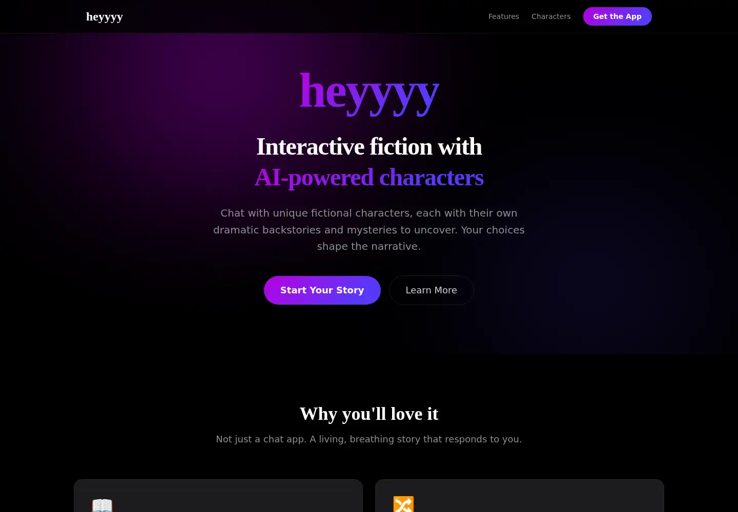 Captured homepage of heyyyy.ai in the current scan