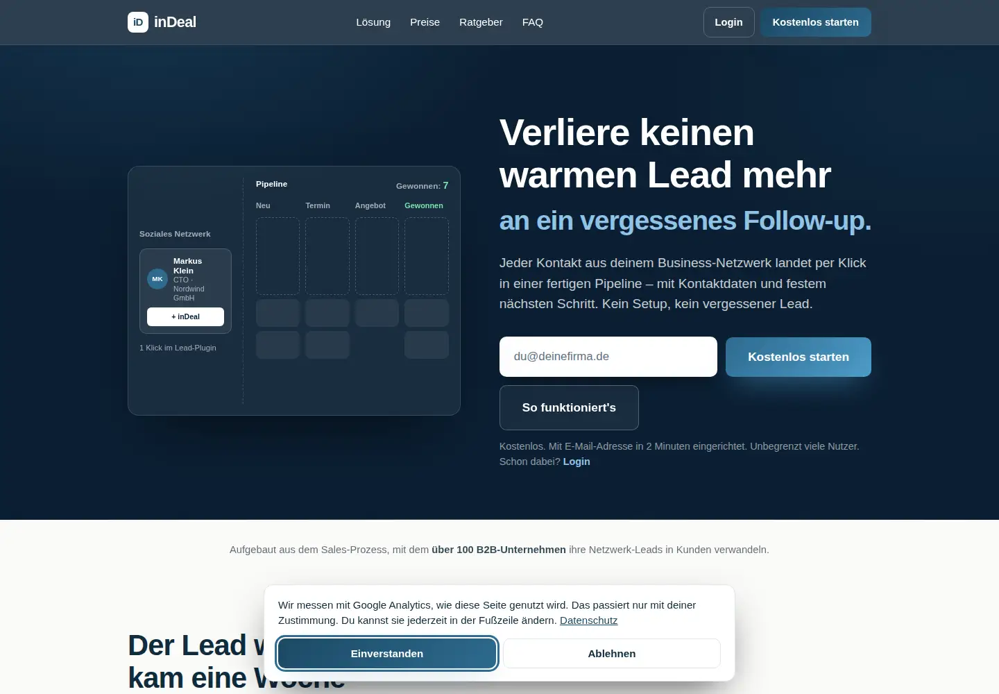 Captured homepage of indeal.ai in the current scan