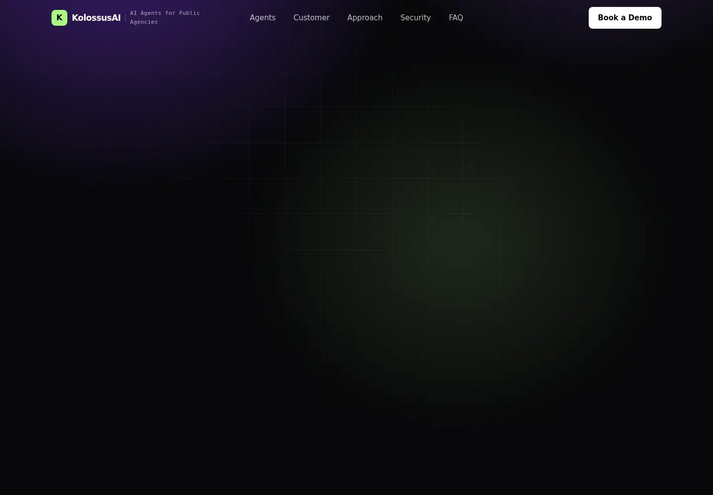 Captured homepage of kolossus.ai in the current scan