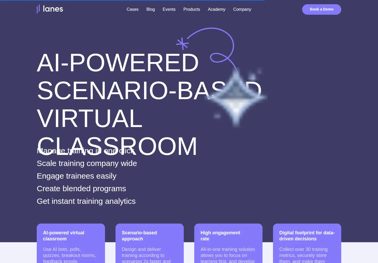 Captured homepage of lanes.ai in the current scan