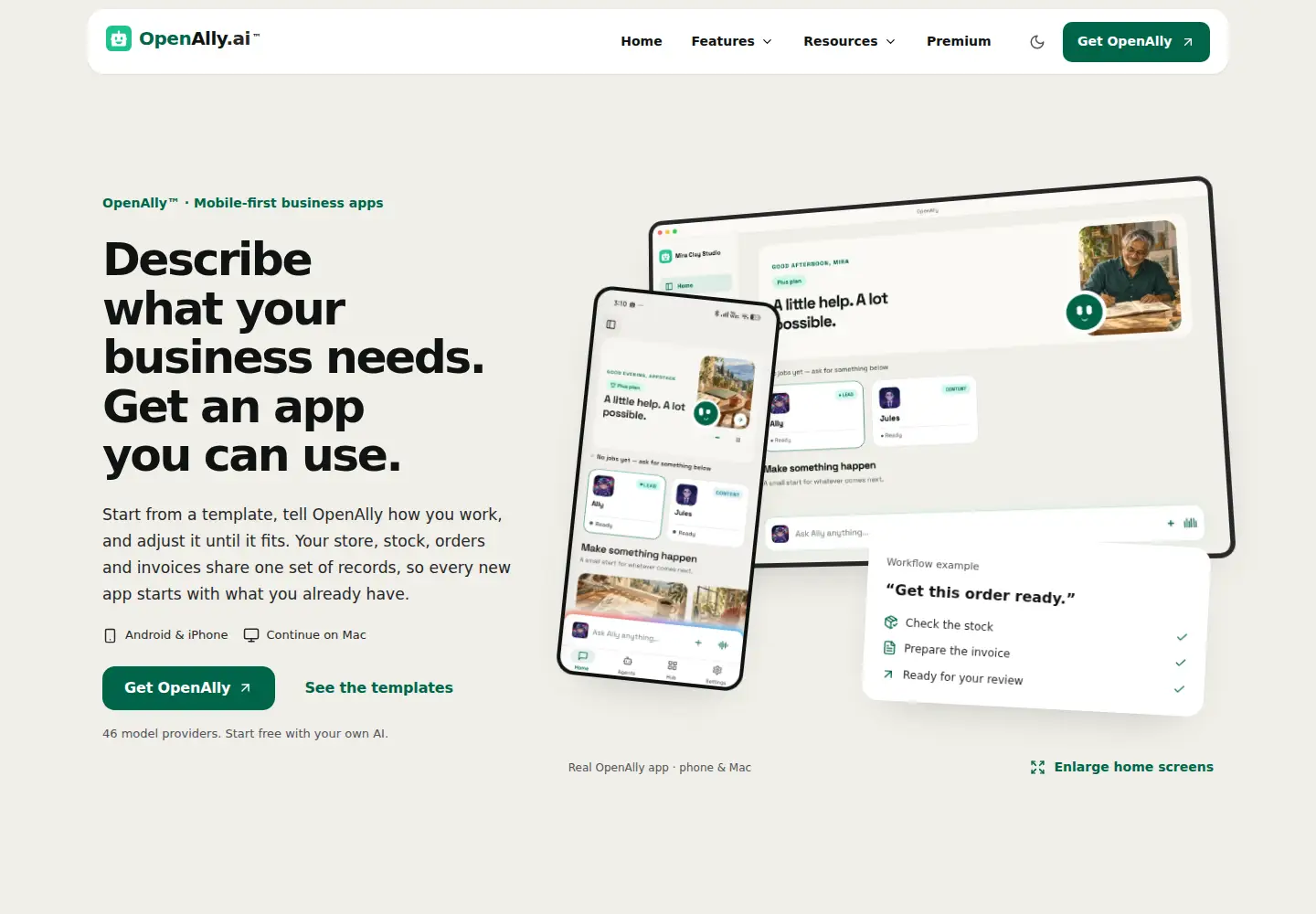 Screenshot of openally.ai