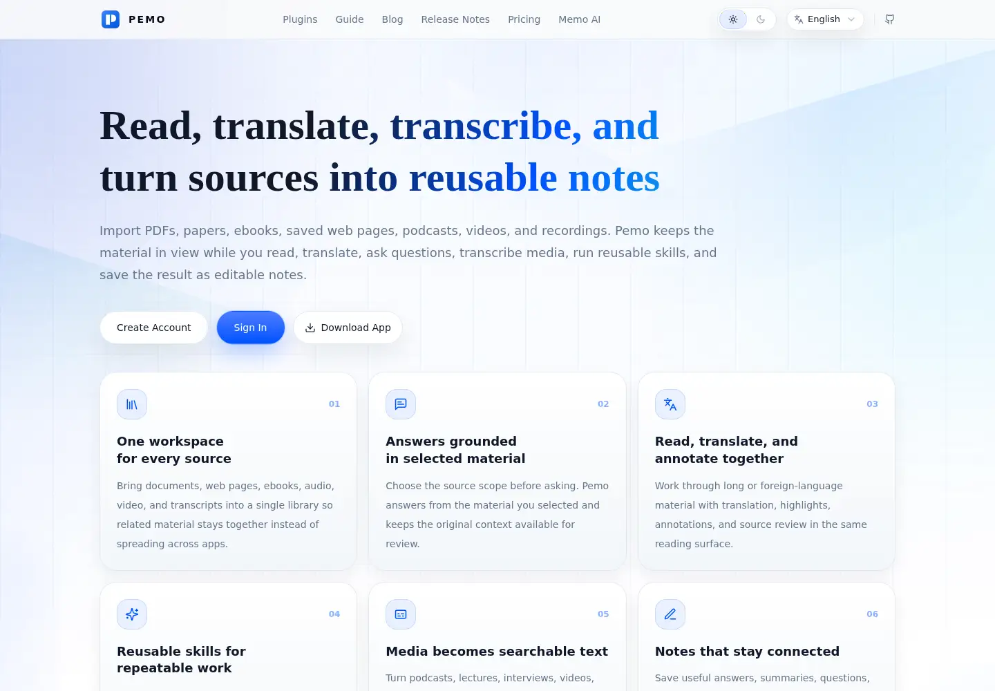 Captured homepage of pemo.ai in the current scan