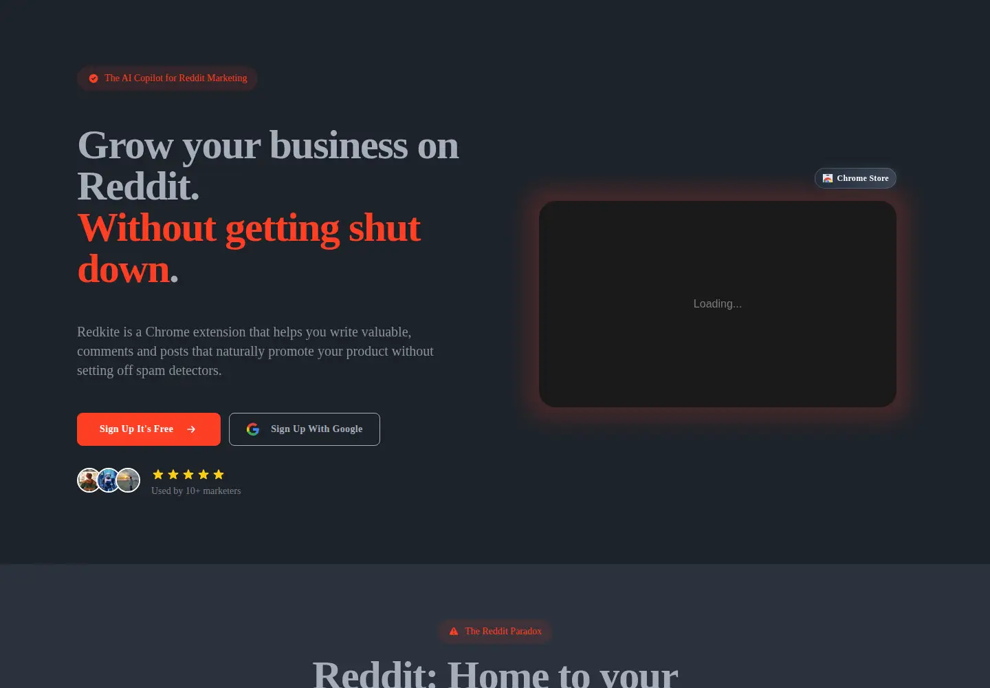 Screenshot of redkite.ai