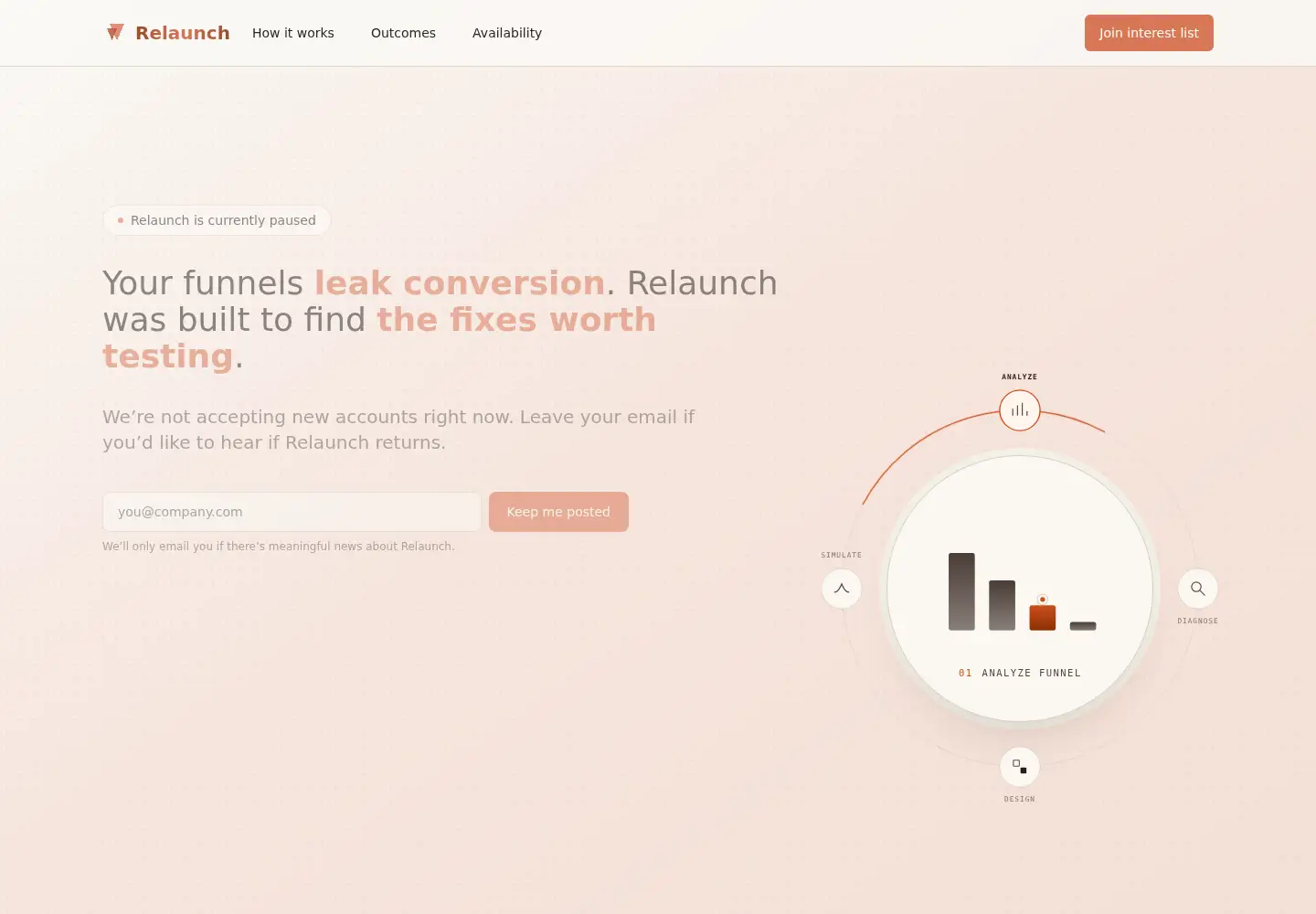 Screenshot of relaunch.ai