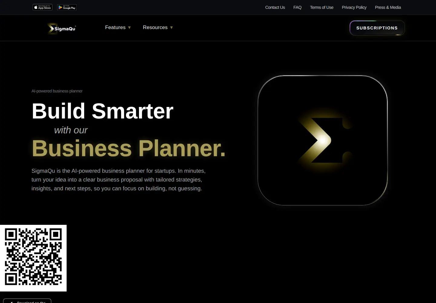 Captured homepage of sigmaqu.ai in the current scan