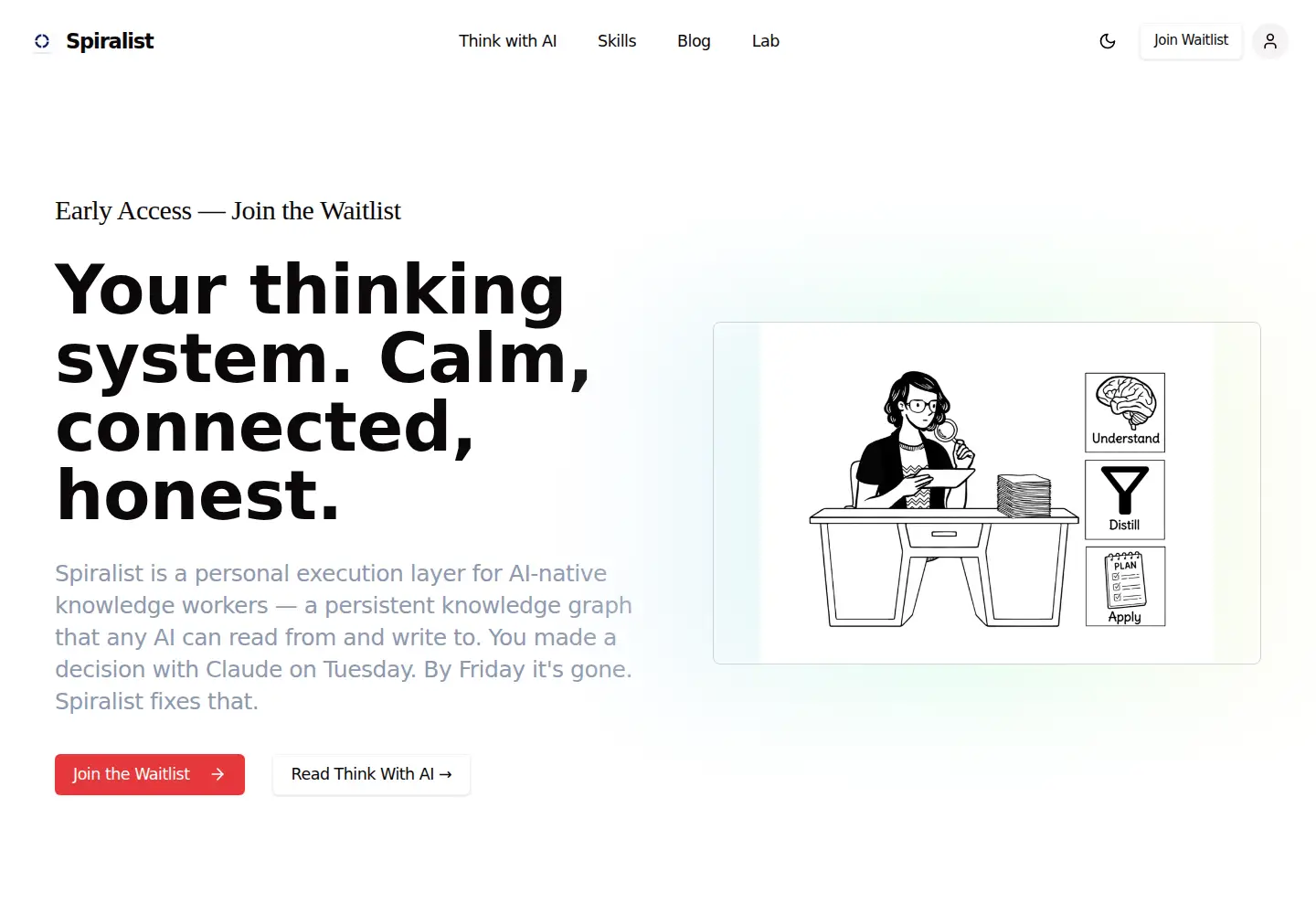 Captured homepage of spiralist.ai in the current scan