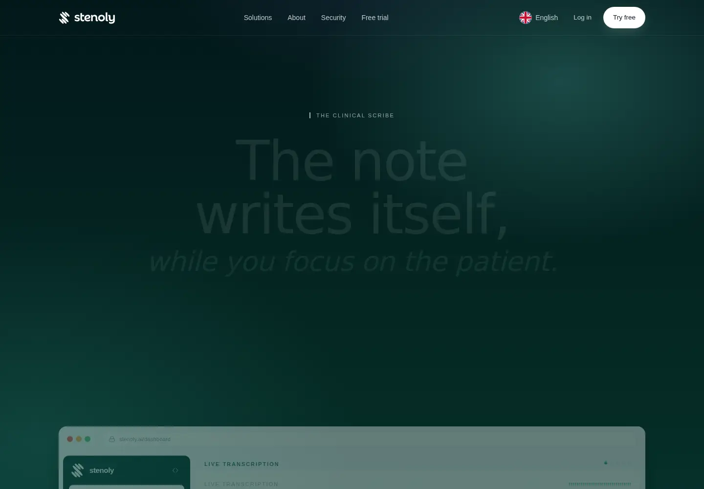 Captured homepage of stenoly.ai in the current scan