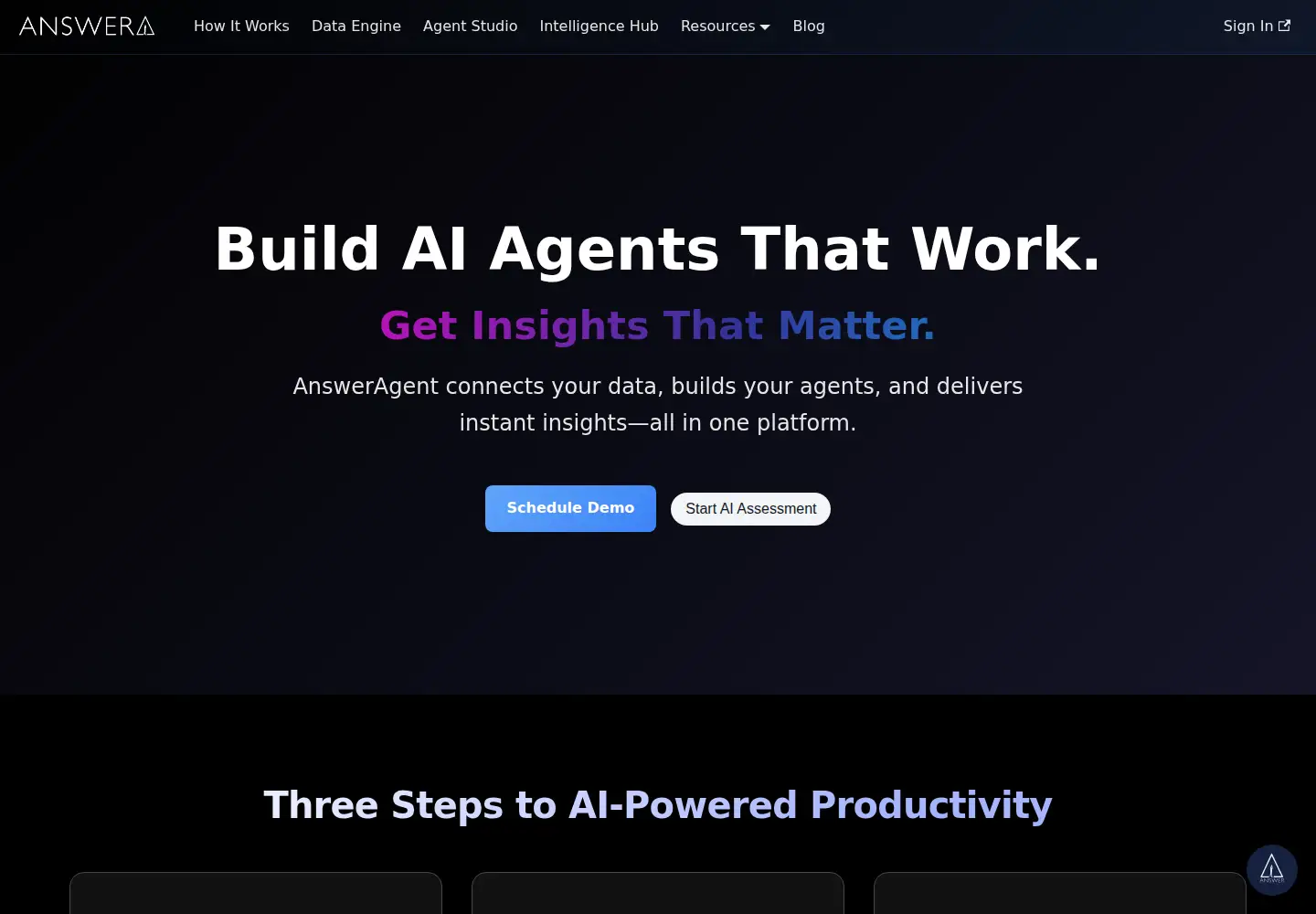 Screenshot of theanswer.ai