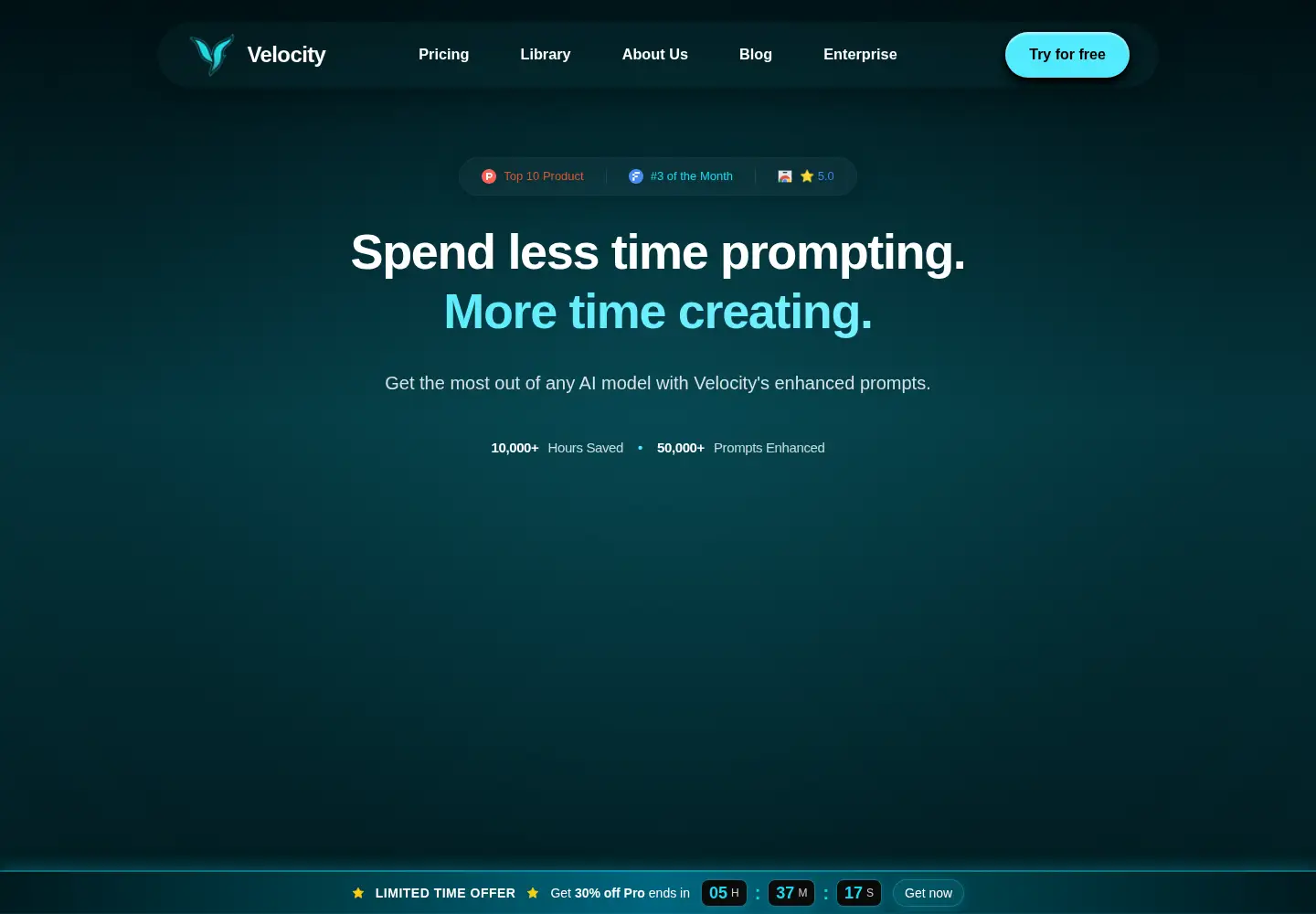 Screenshot of thinkvelocity.ai
