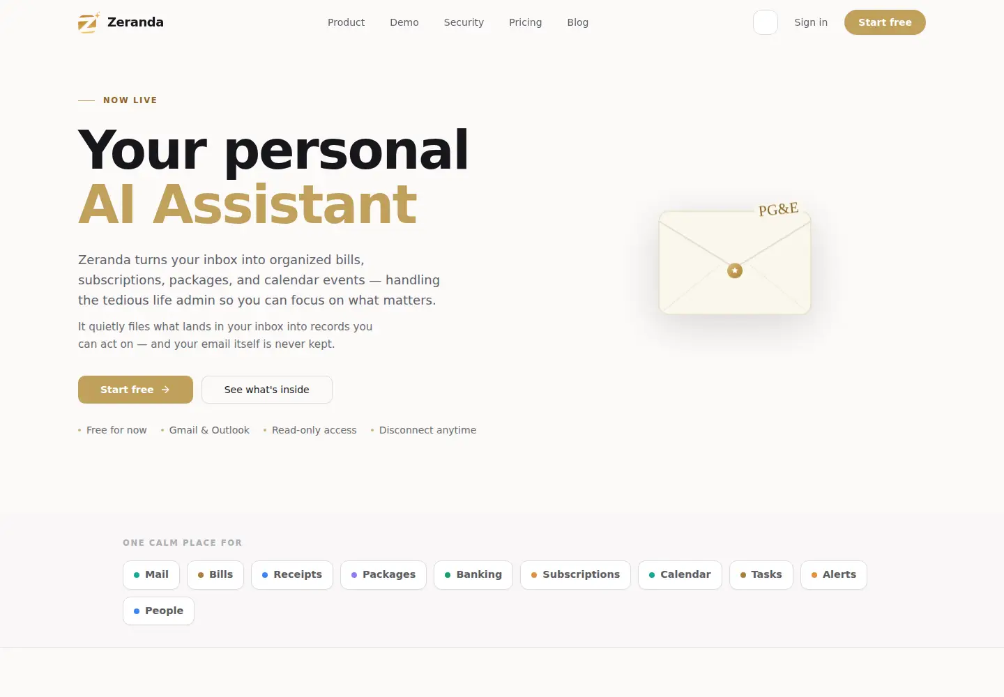 Screenshot of zeranda.ai