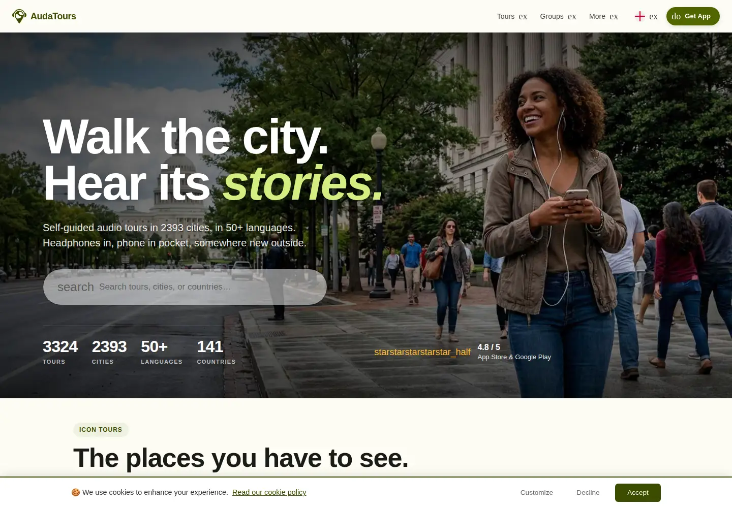 Captured homepage of alltours.app in the current scan