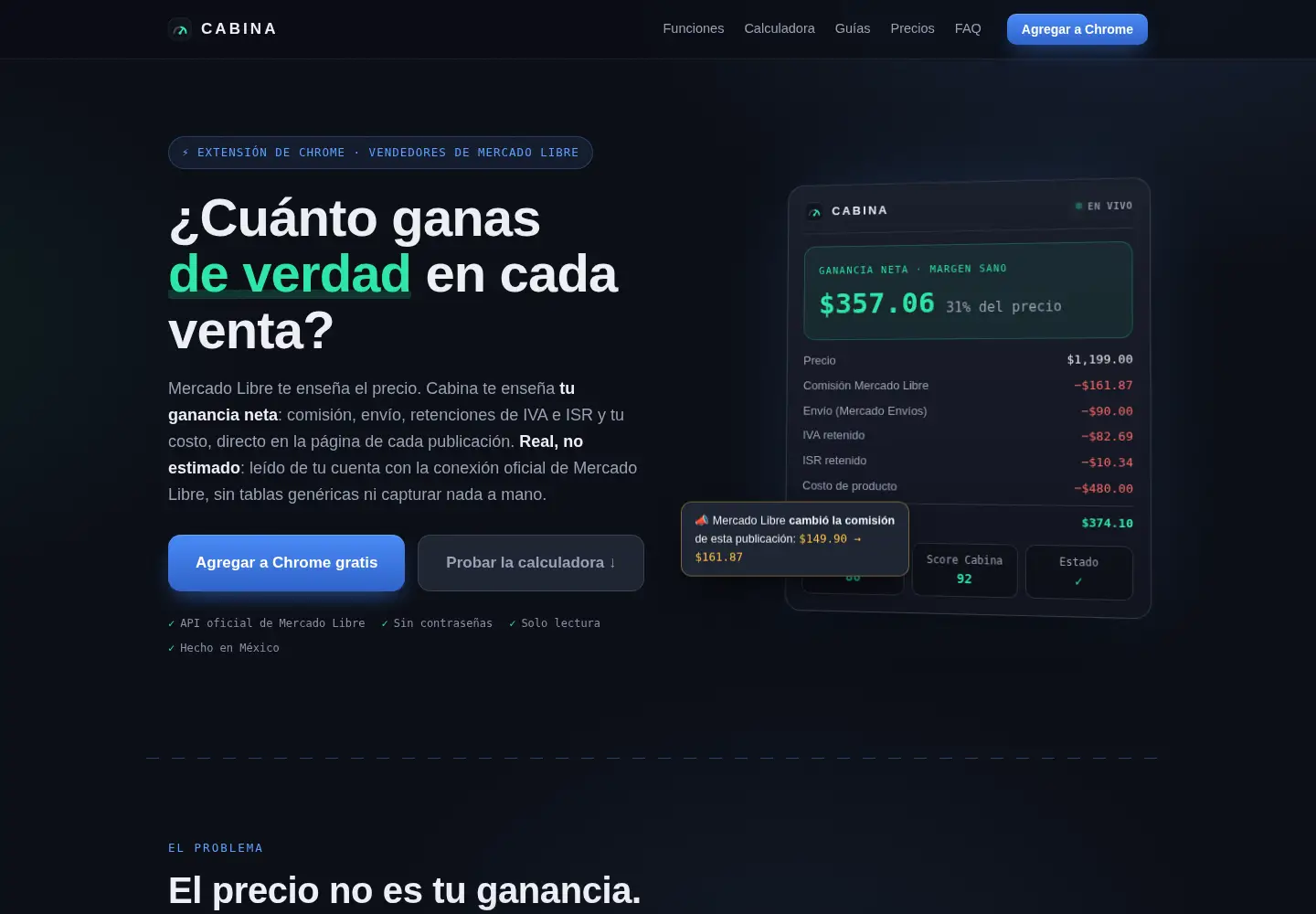 Screenshot of cabina.app