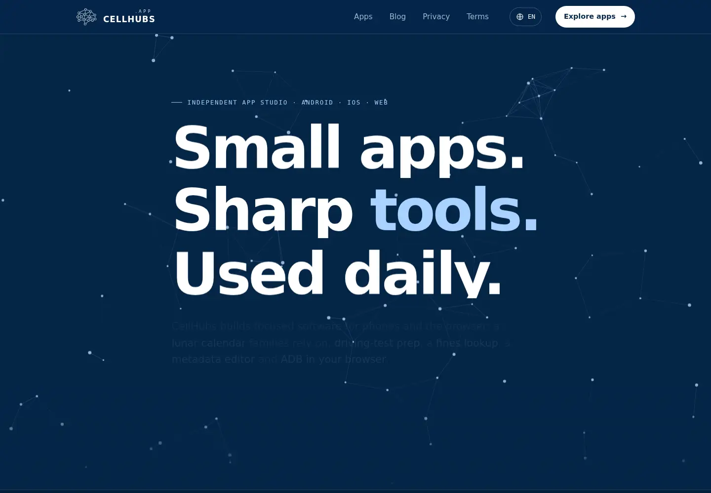 Screenshot of cellhubs.app