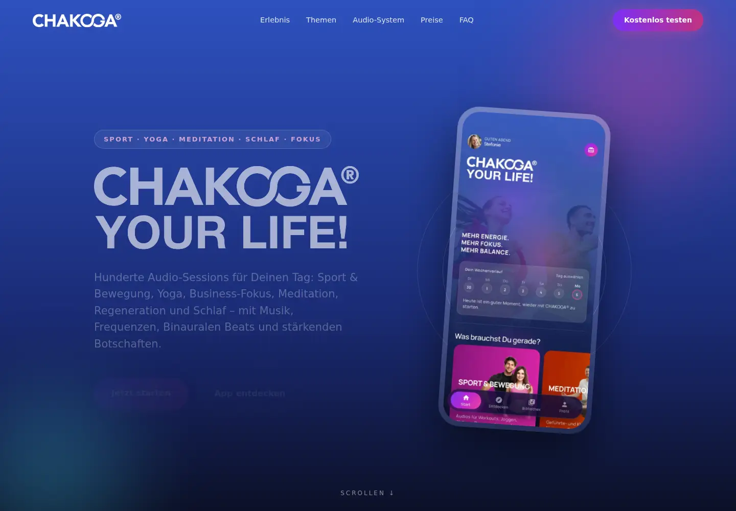 Screenshot of chakoga.app