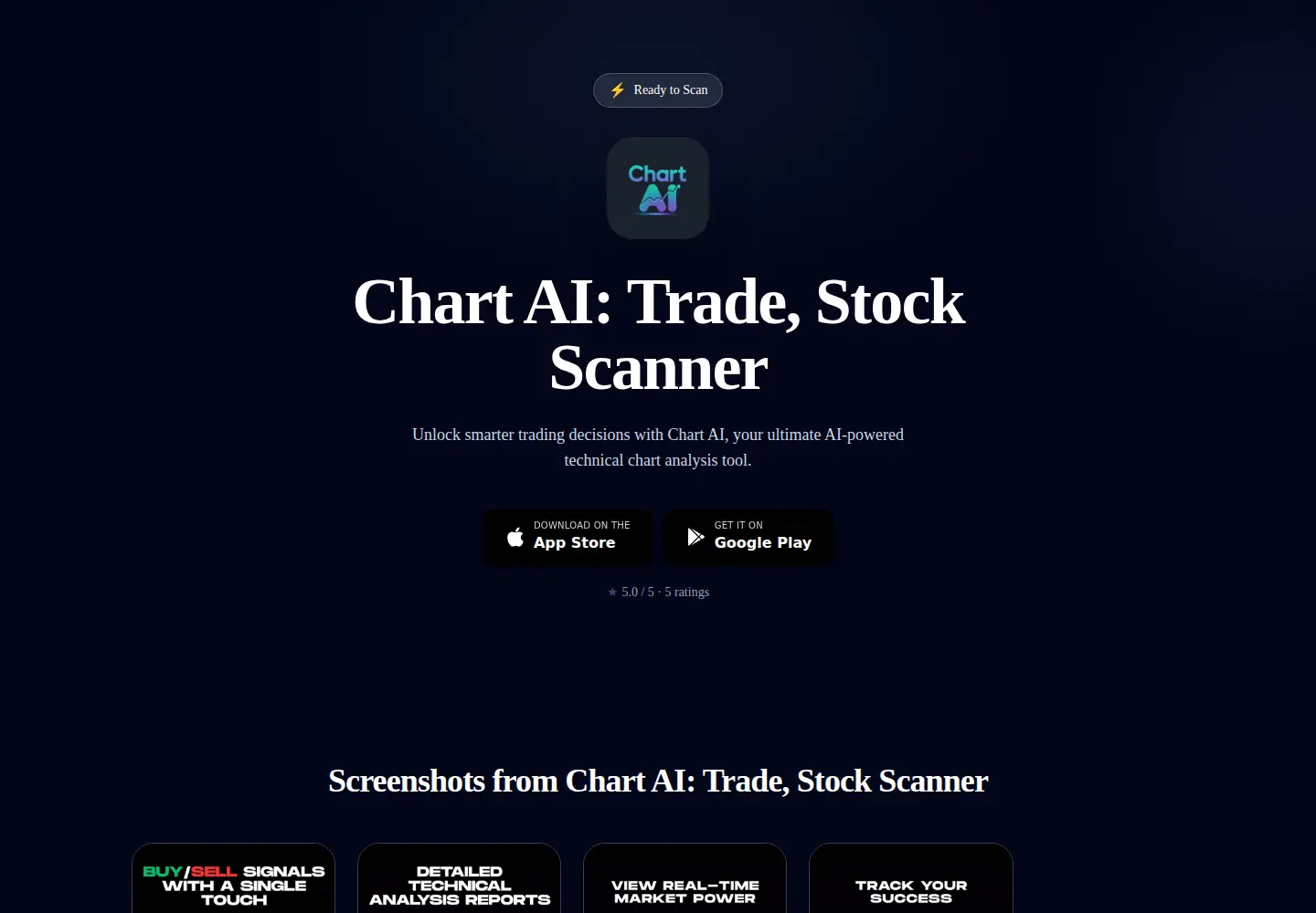 Captured homepage of chartanalyzer.app in the current scan
