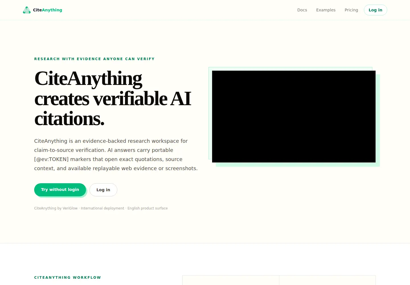 Screenshot of citeanything.app