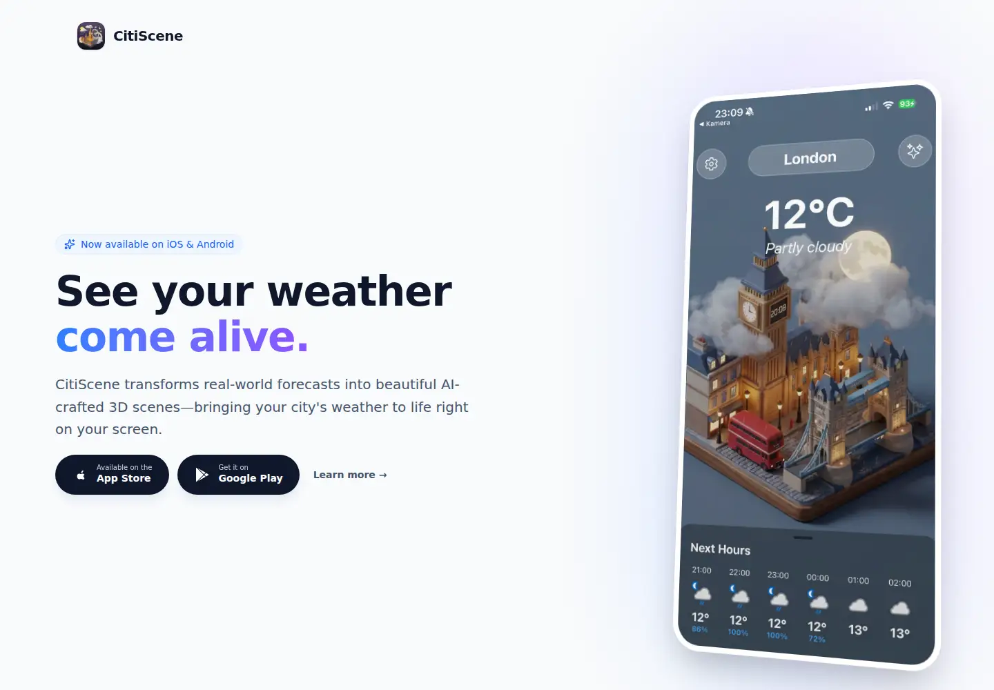 Captured homepage of citiscene.app in the current scan
