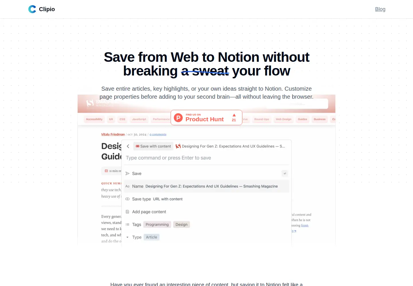 Screenshot of clipio.app
