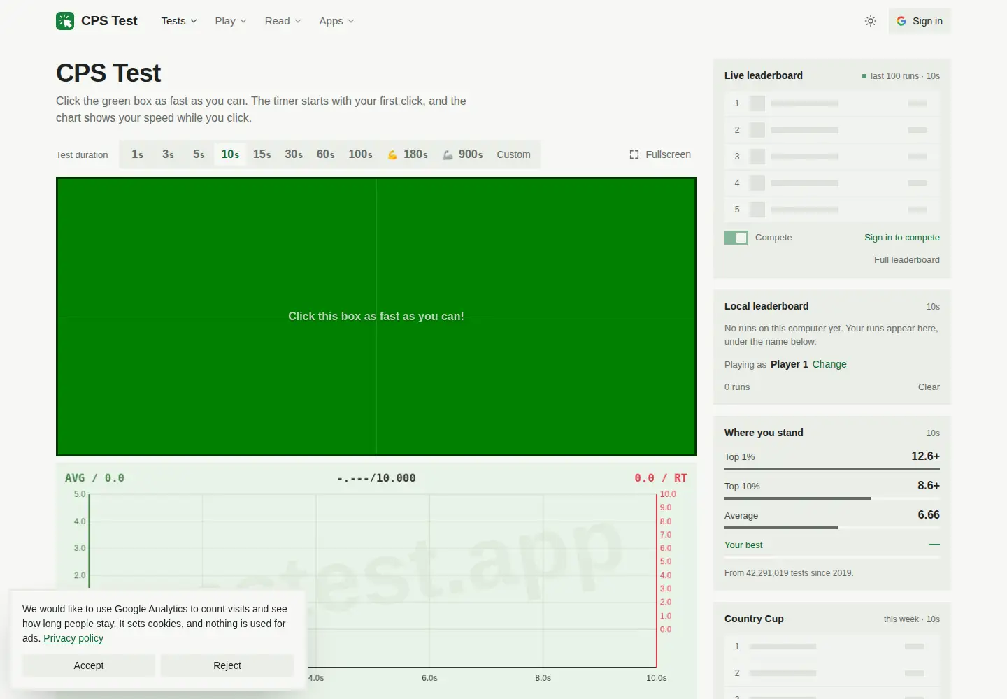 Screenshot of cpstest.app
