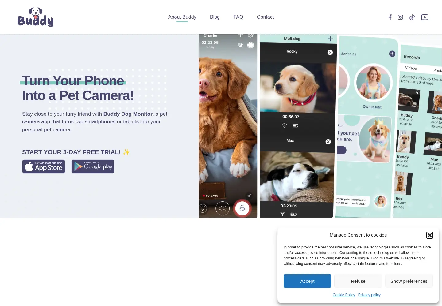 Captured homepage of dogmonitor.app in the current scan