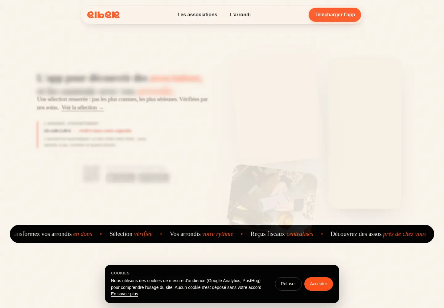 Captured homepage of elber.app in the current scan