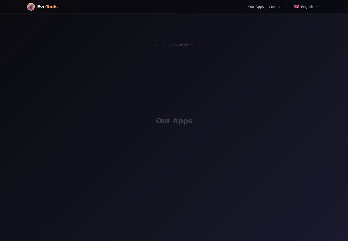 Captured homepage of evetools.app in the current scan