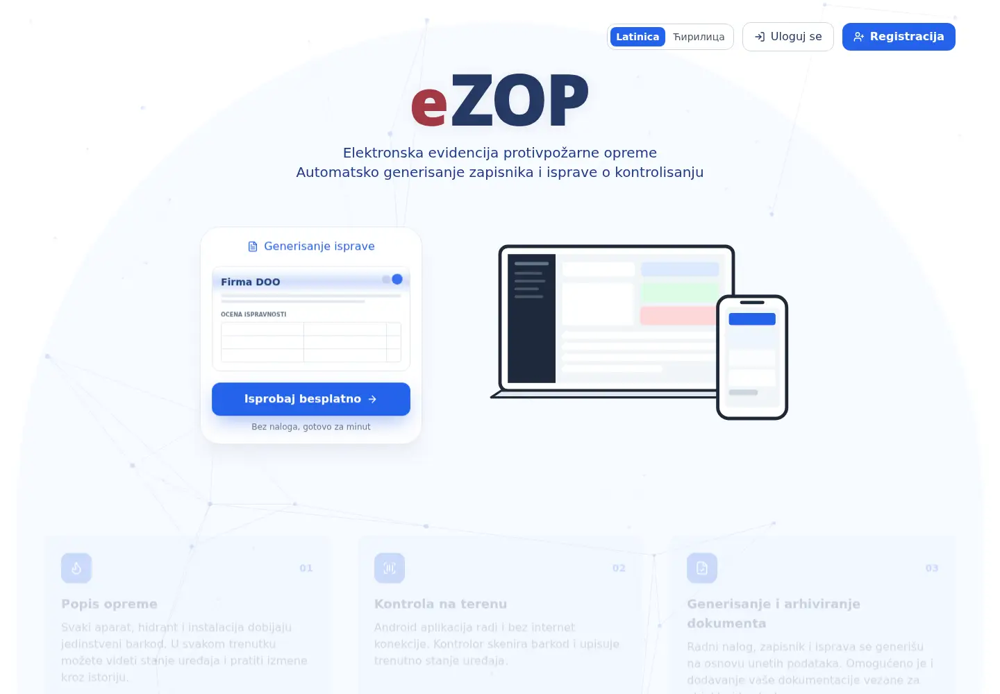 Captured homepage of ezop.app in the current scan