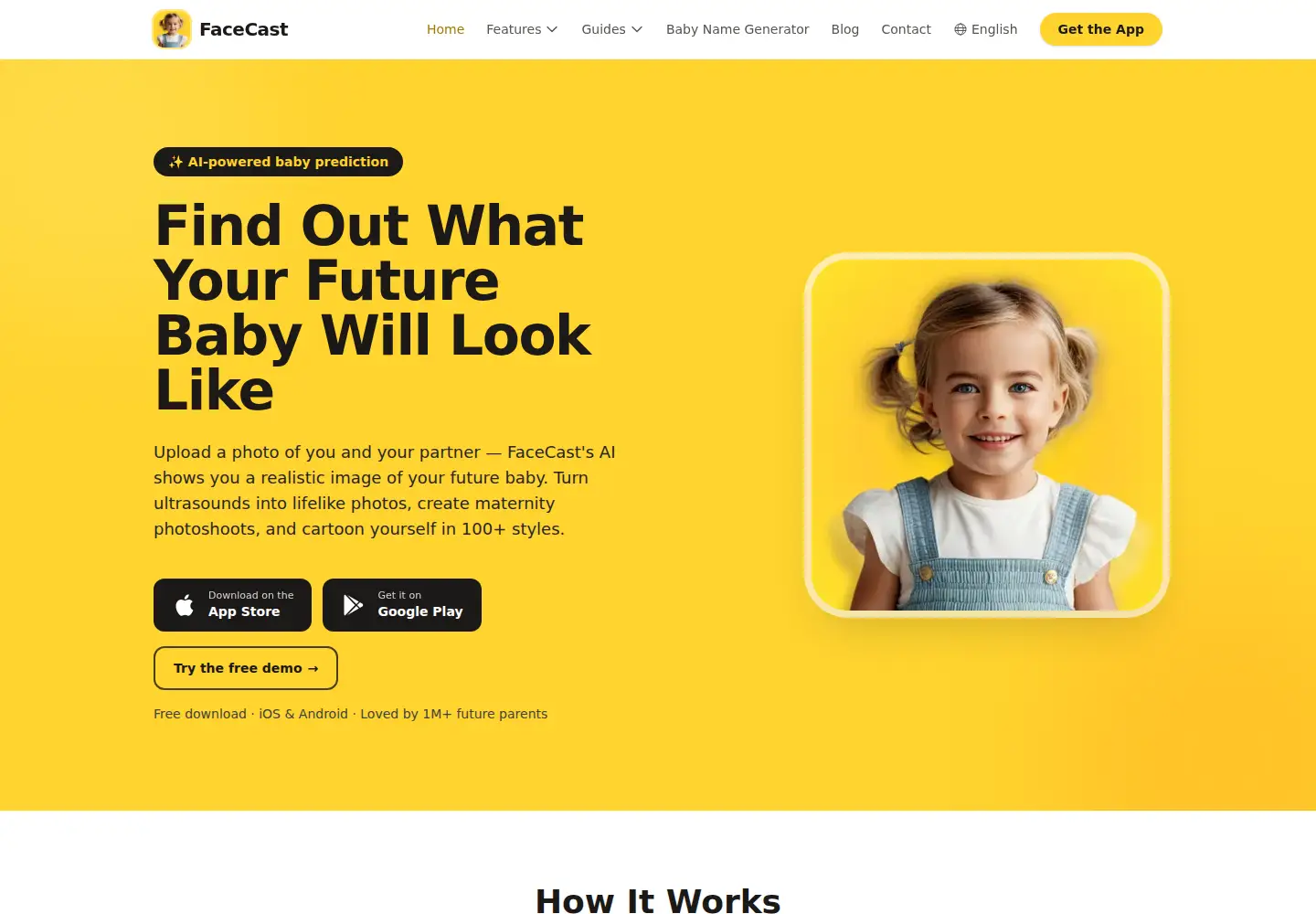 Captured homepage of facecast.app in the current scan