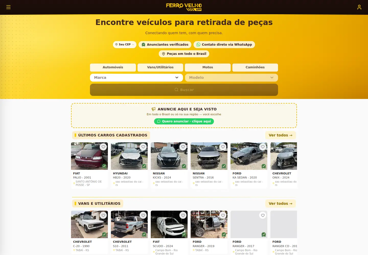 Screenshot of ferrovelho.app