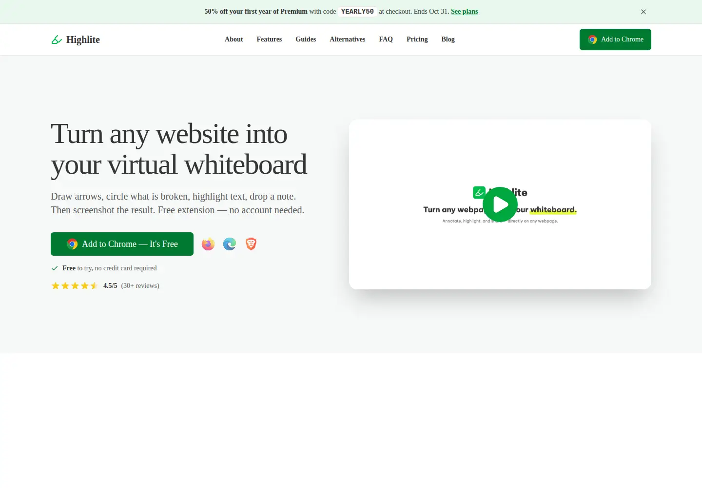 Captured homepage of get-highlite.app in the current scan