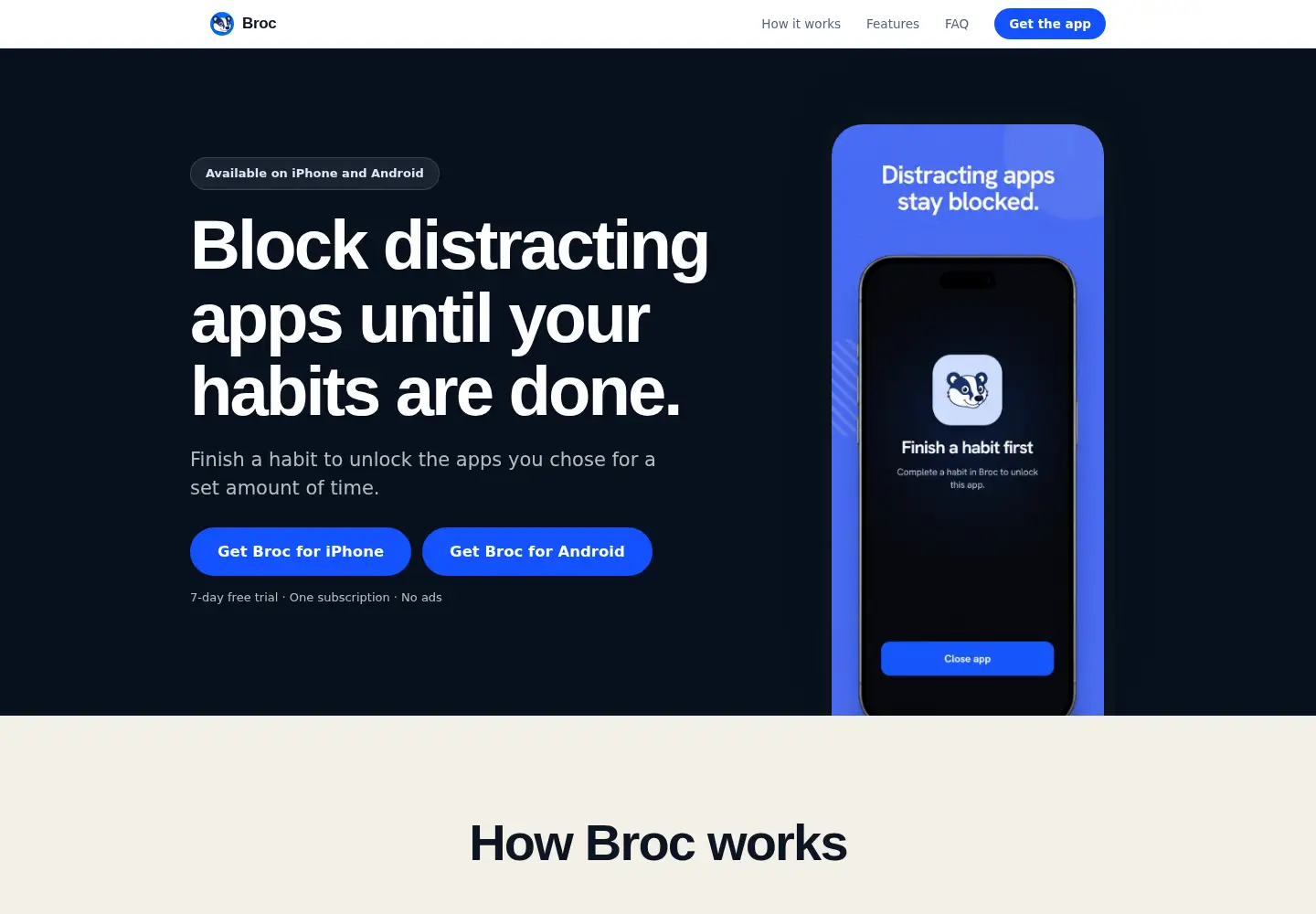 Captured homepage of getbroc.app in the current scan