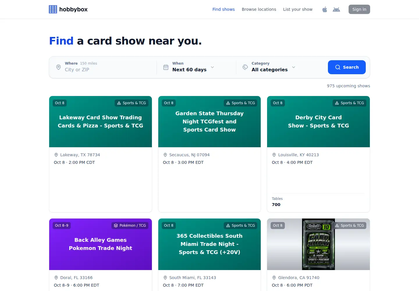 Screenshot of hobbybox.app