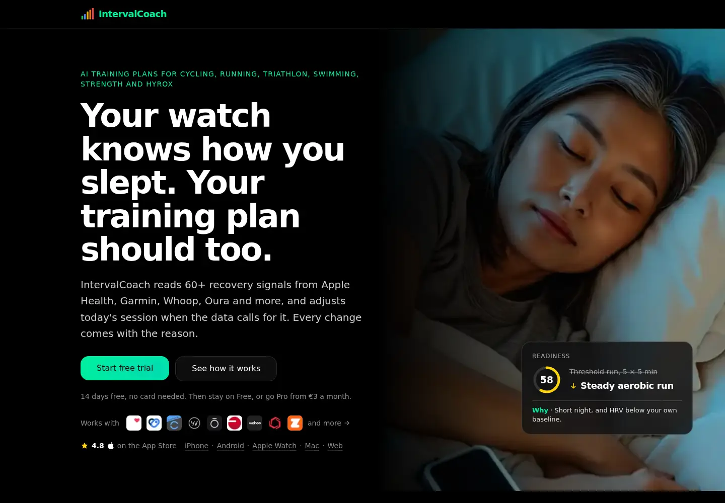 Screenshot of intervalcoach.app